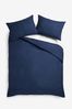 Navy 100% Cotton Supersoft Brushed Plain Duvet Cover And Pillowcase Set