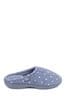 Totes Blue Isotoner Ladies Popcorn Terry Mule Slippers