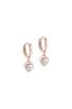 Ted Baker Hanniy: Rose Gold Tone Crystal Heart Huggie Earrings