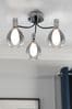 Chrome Carson 3 Light Flush Ceiling Light