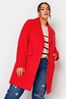 Yours Curve Red Midi City Coat