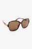Tortoiseshell Brown Polarised Large Square Sunglasses