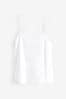 White V-Neck Thin Strap Vest, Regular