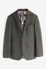 Green Tailored Tailored Herringbone Suit Jacket, Tailored Fit