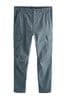 Blue Slim Fit Cotton Stretch Cargo Trousers