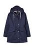 Joules Padstow Navy Blue Waterproof Raincoat With Hood