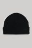 Superdry Black Knitted Logo Beanie Hat