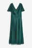 Scarlett & Jo Green Angel Sleeve Maxi Dress