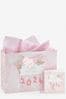 Pink Girl Born in 2024 Gift Bag and Card Set