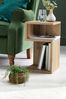Light Bronx Oak Effect Side Table, Shaped