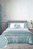 Catherine Lansfield Teal Blue Sequin Cluster Duvet Cover and Pillowcase Set