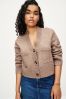 Mole Brown V-Neck Button Up Pocket Cardigan