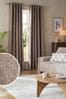 Natural Heavyweight Chenille Curtains, Eyelet Lined