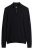 Superdry Black Essential Embroided Knitwear Henley Jumper