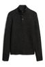 Black Superdry Chunky Button High Neck Jumper