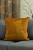 Rust Orange/Gold furn. Forest Fauna Embroidered Polyester Filled Cushion