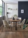 Dark Bronx Oak Effect Round 4 Seater Dining Table, Round 4 Seater