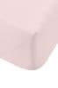 Blush Pink Bianca 200 Thread Count Cotton Percale Extra Deep Fitted Sheet