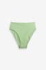 Salbeigrün - Bikinihose mit hohem Bund und Beinausschnitt