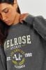 Charcoal Grey Washed Melrose City Graphic Sweatshirt, Regular