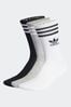 White adidas Originals Mid Cut Crew Socks 3 Pairs