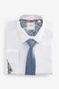 White/Blue Polka Dot Occasion Shirt And Tie Pack
