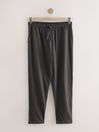 Black Slim Lightweight Joggers, Open Hem