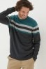 FatFace Green Braunton Yoke Stripe Crew Jumper