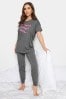 PixieGirl Petite Grey Cuffed Pyjamas Set