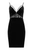 Pour Moi Black Velour Lace Trim Chemise