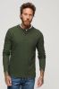 Superdry Green Waffle Long Sleeve Henley Top