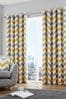 Fusion Chevron Geo Lined Eyelet Curtains