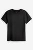 Schwarz - Weiches, geripptes T-Shirt mit TENCEL™ Lyocell