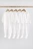 White 5 Pack Cotton Baby Sleepsuits (0-18mths), 5 Pack