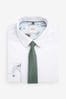 Sage Green/White Slim Fit Occasion Shirt And Tie Pack, Slim Fit