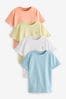 Multi Pastel Short Sleeve Stag Embroidered T-Shirts 4 Pack (3-16yrs)