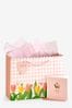 Pink Floral Gingham Mother's Day Gift Bag and Card Set