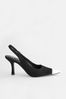 Black Forever Comfort® Metallic Toe Slingback Heels