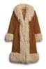 Superdry Faux Fur Lined Longline Afghan Coat