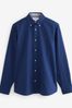 Cobalt Blue Slim Fit Long Sleeve Oxford Shirt