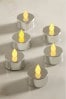 Silver 6 Pack LED Tealight Candles
