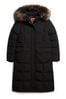 Superdry Black Everest Longline Puffer Coat