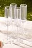 Clear Hollis Plastic Picnic Drinkware Set of 4 Flute Glasses, Set of 4 Flute Glasses