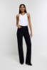 River Island Black High Rise Wide Leg Jeans