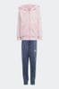 adidas Pink/Blue Sportswear Essentials 3-Stripes Shiny Tracksuit