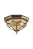 Searchlight Brass Robin Antique Brass Flush Ceiling Light