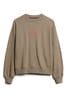 Superdry Cream Embroidered Loose Crew Sweatshirt