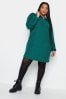 Yours Curve Green Soft Touch Zip Neck Jumper Dress