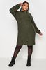 Green Yours Curve Soft Touch Zip Neck Jumper Dress