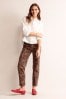 Boden Brown Mid Rise Printed Slim Jeans